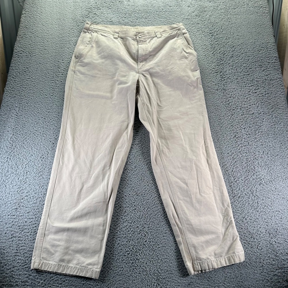 Columbia Chino Pants Mens 38x32 Beige Cotton Straight Fit Casual Travel